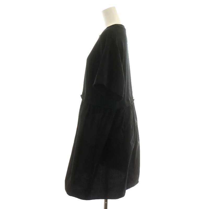 PATOU / オーガニックコットンミックスミニドレス/S/コットン/BLK/22SA2-JE043-92 パトゥ PATOU 22SS オーガニックコットン ミックス ミニドレス