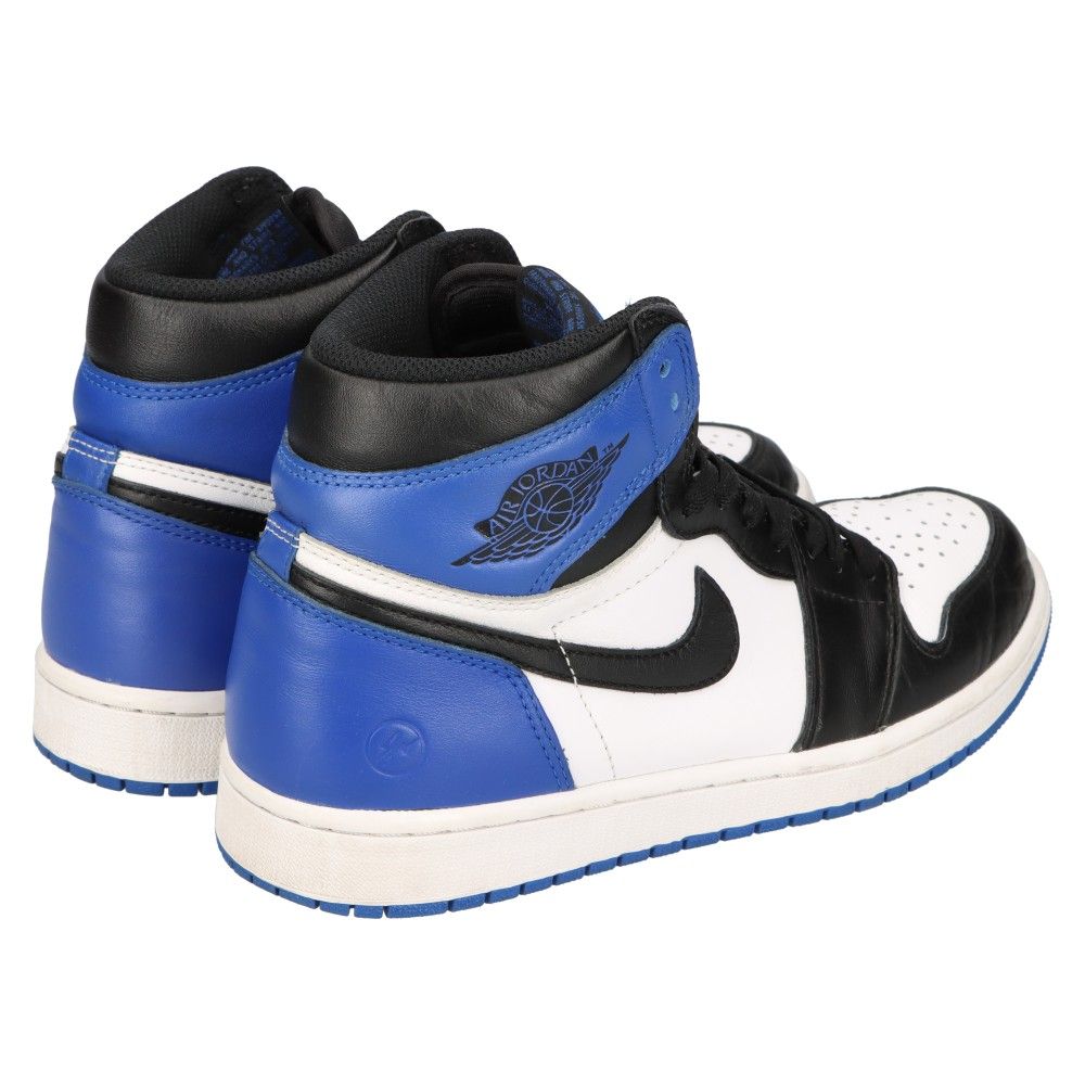 NIKE (ナイキ) ×FRAGMENT DESIGN AIR JORDAN 1 RETRO HIGH OG フラグメント エアジョーダン1ハイカットスニーカー ホワイト/ブルー US9.5/27.5cm 716371-040