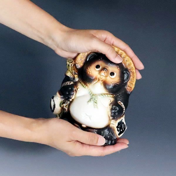 信楽焼 5号福々狸(オス) 信楽焼たぬき縁起物タヌキ 陶器タヌキ たぬき