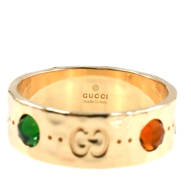 GUCCI アイコンリング K18YG イエローゴールド 4Pカラーストーン 