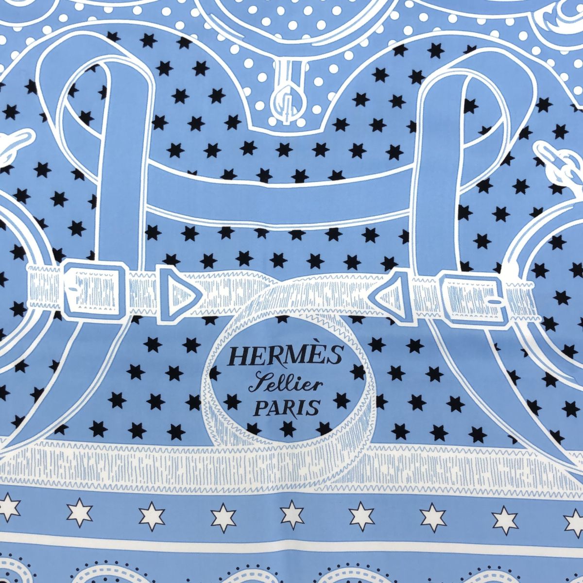 エルメス HERMES カレ140 Eperon d'Or エプロンドール ブルー