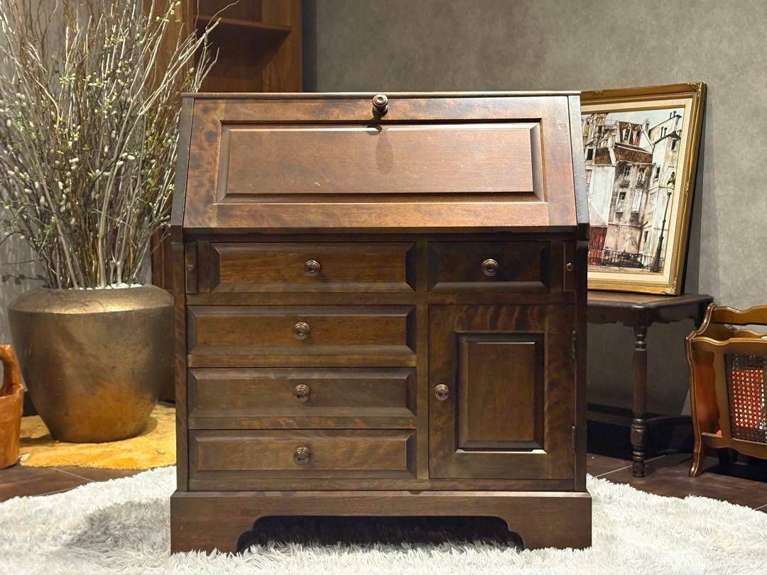 北海道民芸 ライティングビューロー 学習机 作業机 アンティーク SG