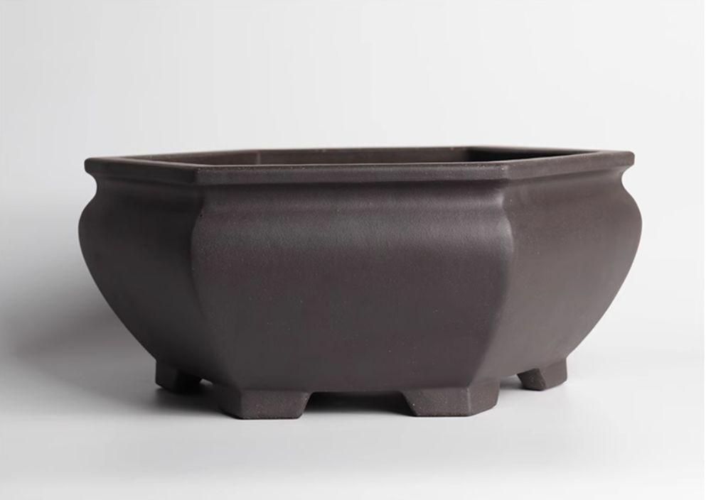 宜興 紫砂鉢 六角鉢 盆栽鉢 植木鉢 六角鉢 中国宜興 紫砂の鉢 盆栽