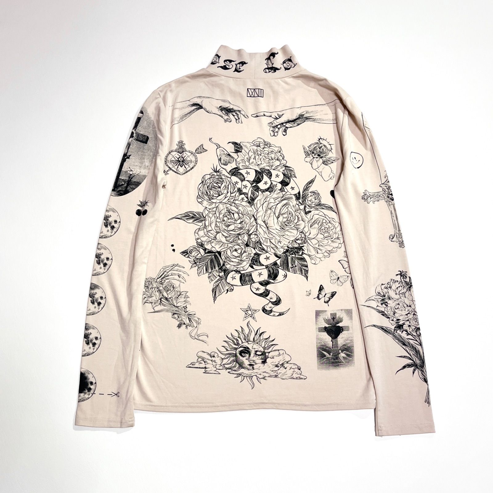 isxnot × Schelm Tattoo tops タトゥーシャツ ch40 Schelm isxnot タトゥートップス カットソー 長袖 タートルネック