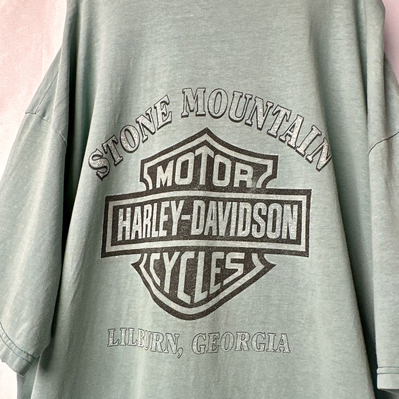 USA製古着 ハーレーダビットソン　バックプリント　ゆるだぼオーバーサイズ　白. HARLEY-DAVIDSON)ハーレーダビッドソン バックプリント USA製 ハーレー