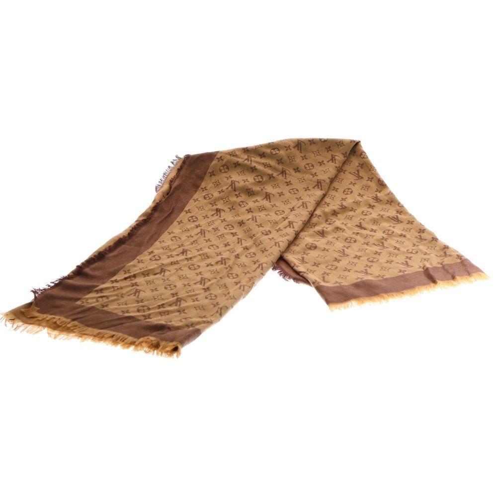 LOUIS VUITTON ルイヴィトン ショールモノグラム ストール ブラウン M72046