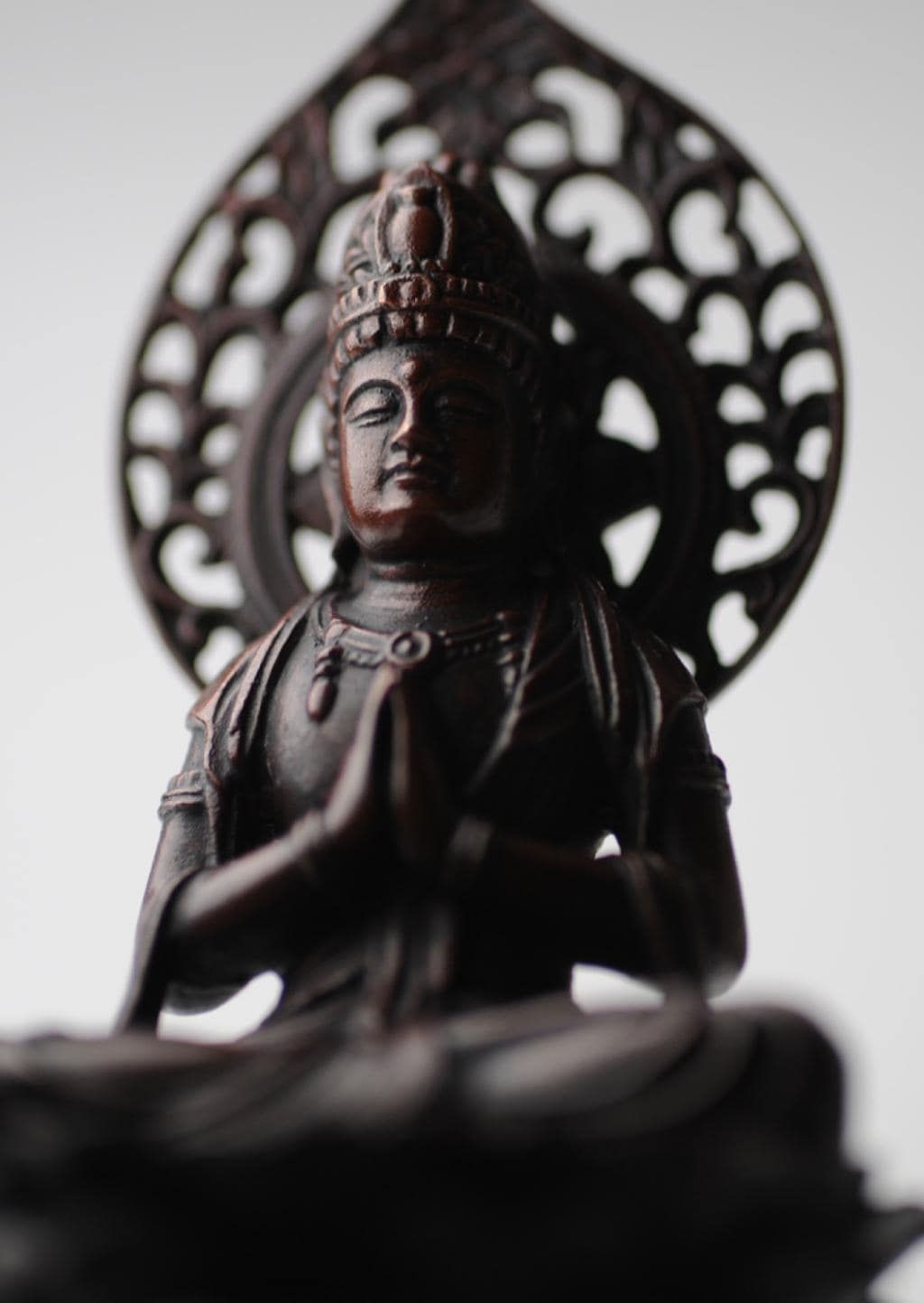 勢至菩薩 - 総高14cm 銅製 高岡銅器 仏像