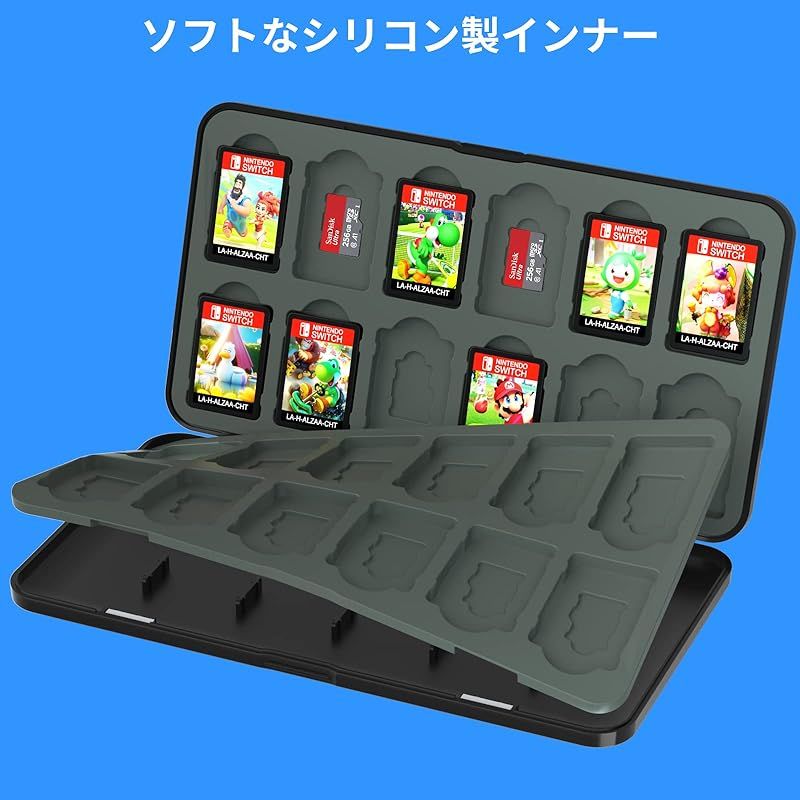 新着商品】switch ソフトケース カードケース 24枚ゲームカード