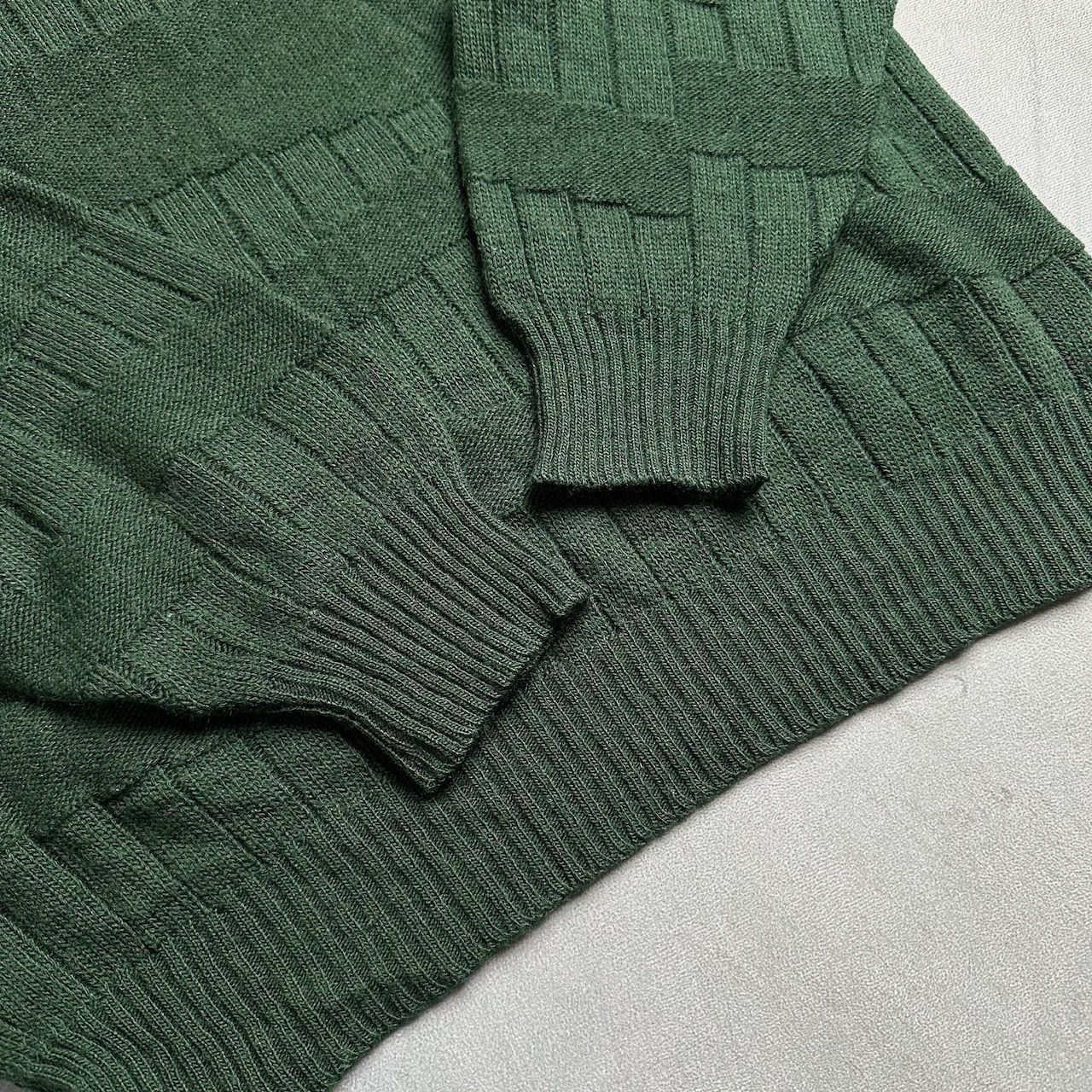 80s FRANCE LACOSTE フレラコ ウール アクリル ニット セーター 幾何学 