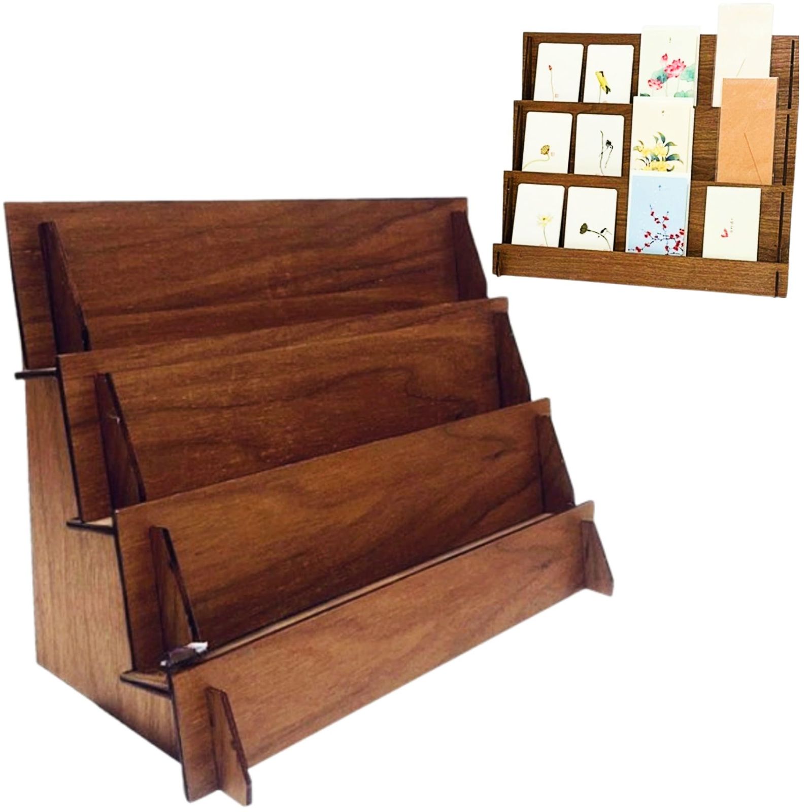 merrytime ひな壇 木製ディスプレイ 什器 シェルフ 卓上棚 陳列