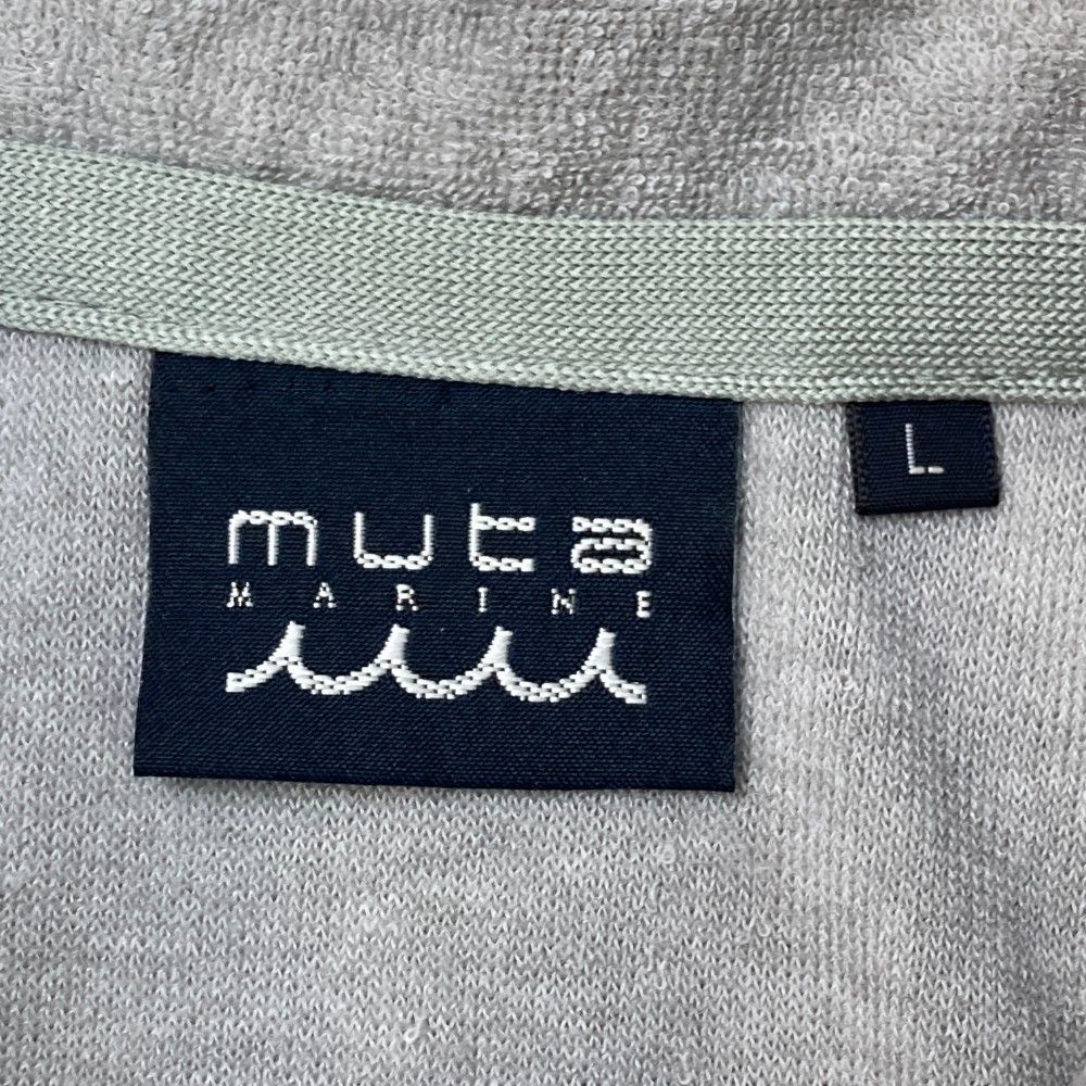 サイズ：L MUTA MARINE ムータマリン  半袖ポロシャツ パイル  グレー系 [240101441025] ゴルフウェア メンズ ストスト MUTA MARINE ムータマリン 半袖ポロシャツ パイル グレー系