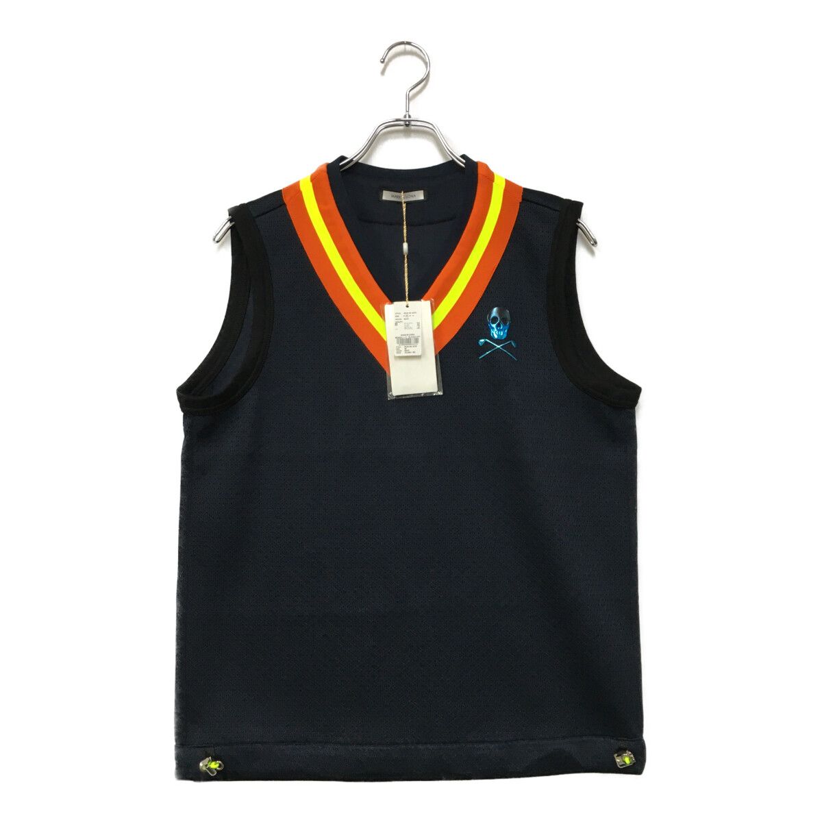 マークアンドロナ MARK&LONA ベスト 紺 ネイビー Vネック メッシュ