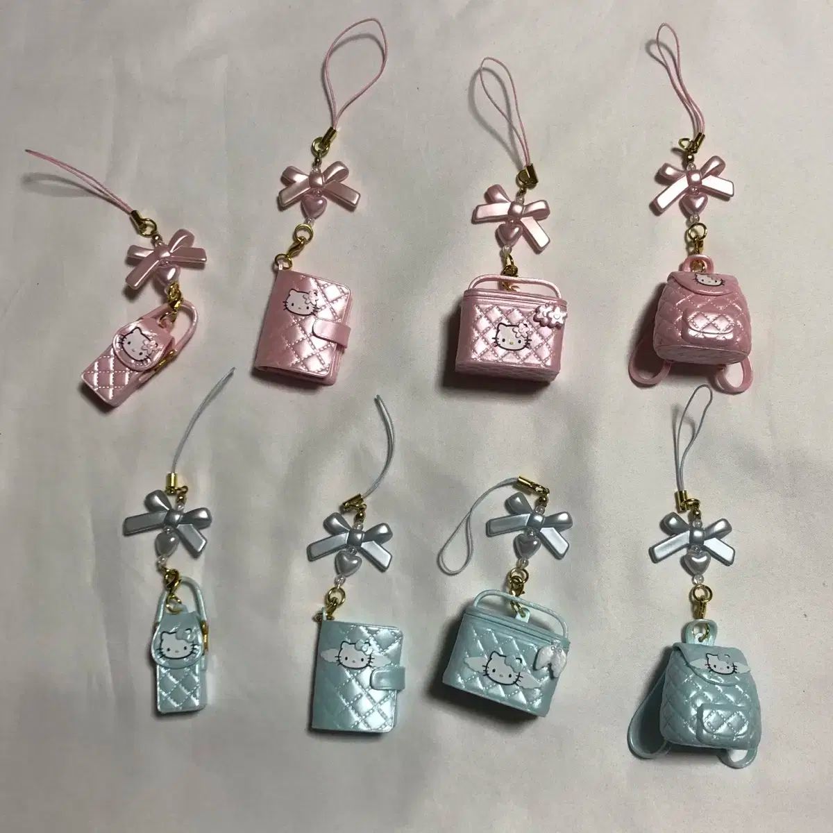 hello kitty ハローキティ キルト シリーズ ストラップ ピンク ブルー 8 種 セット