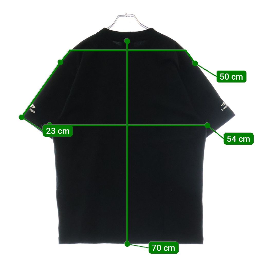 バレンシアガ 24年製 802038 黒 ﾛｺﾞTｼｬﾂ S BALENCIAGA (バレンシアガ) フロントブランドロゴ刺繍 半袖Tシャツ