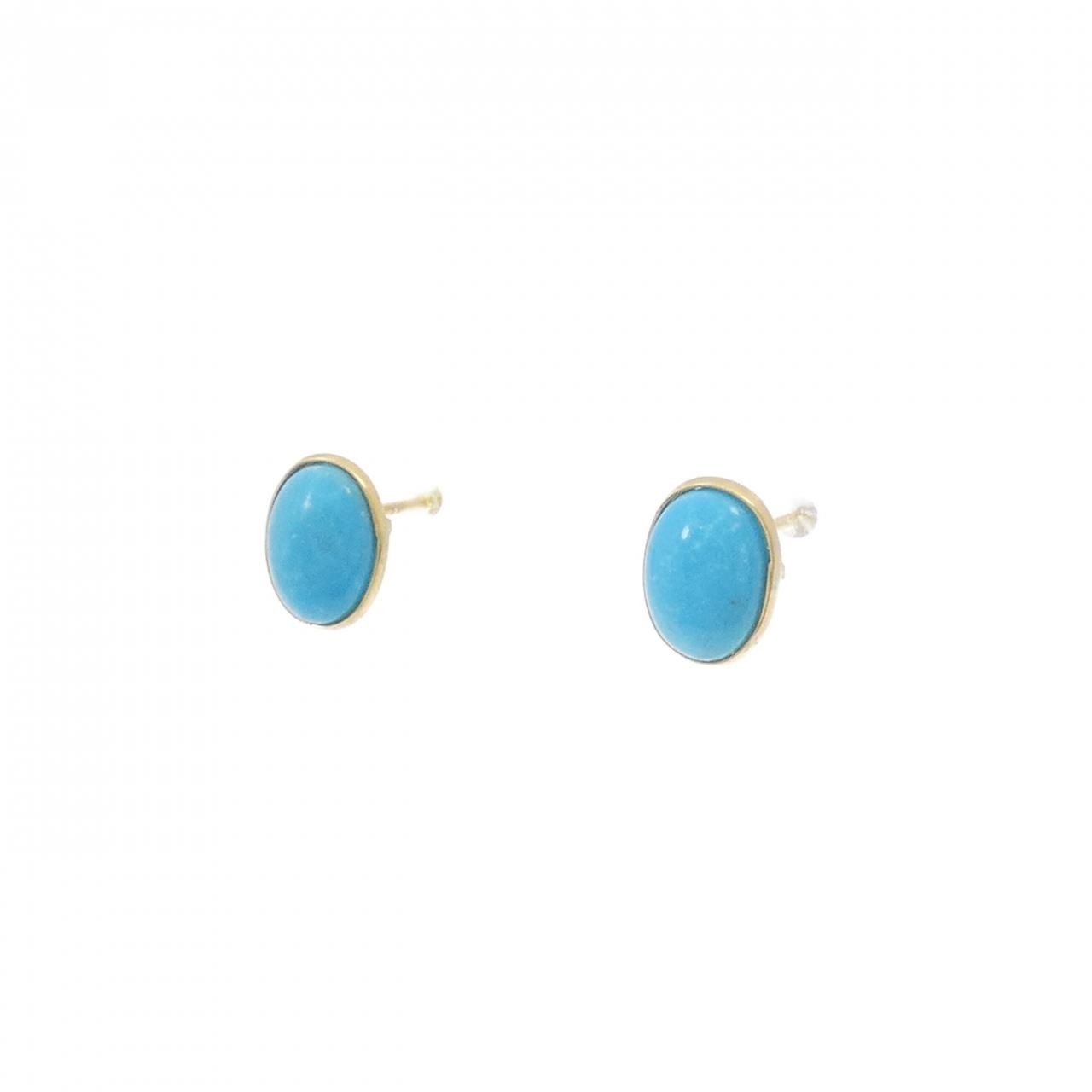 未使用品 k18 天然ターコイズ ピアス K18 Turquoise/ターコイズ ピアス｜山梨県甲府市のジュエリー