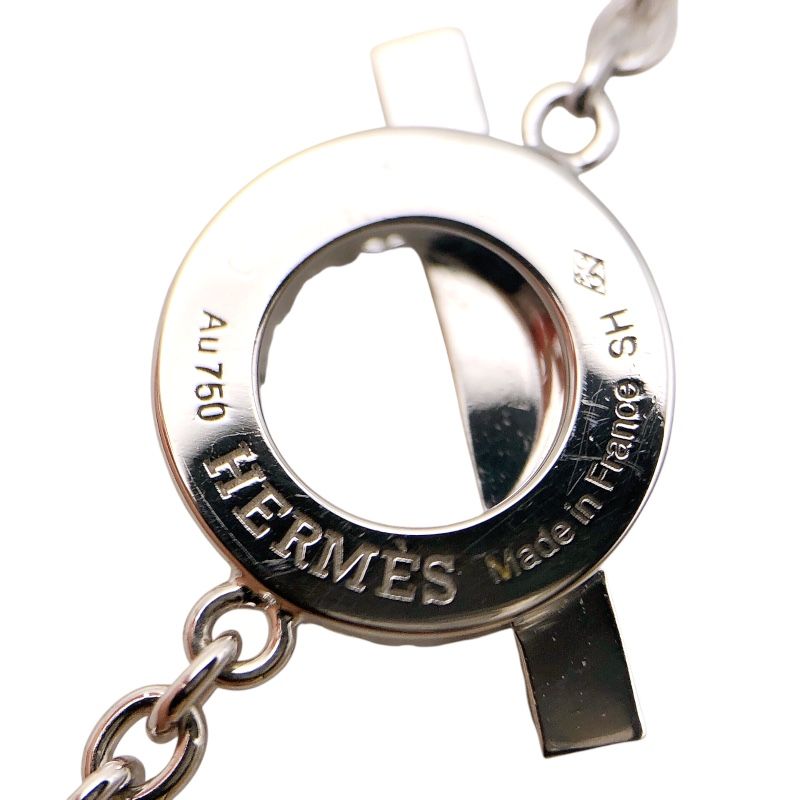 エルメス HERMES フィネス ダイヤ ブレスレット750WG K18ホワイト  