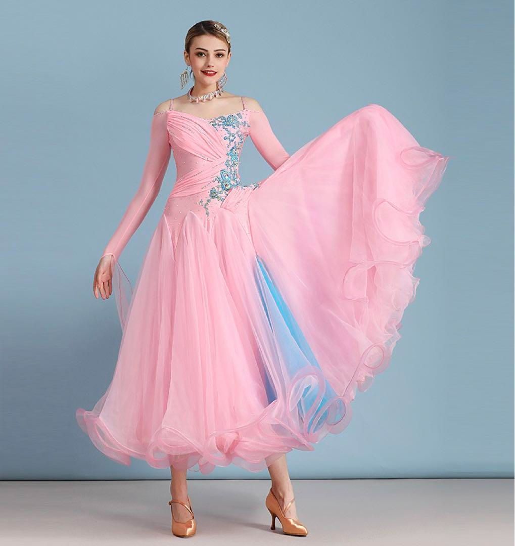 ストーン付スタンダードドレス✨競技会や発表会、デモやダンスパーティに！ ストーン付きスタンダードドレス！競技会やデモ、発表会で大注目の