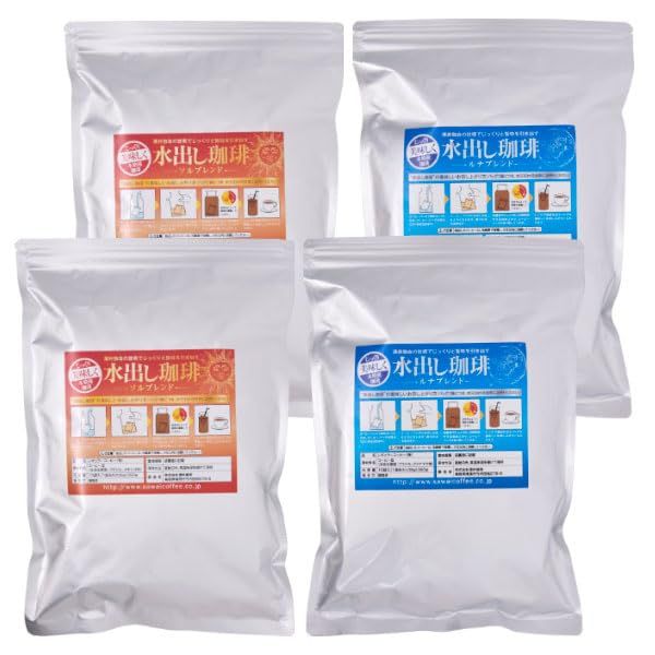 澤井珈琲 コーヒー 専門店 アイスコーヒー 水出しコーヒー 金と銀の 水出し珈琲パック 1袋10パック入り×4 セット ソルブレンド × 2袋 | ルナブレンド × 2袋 2種40袋