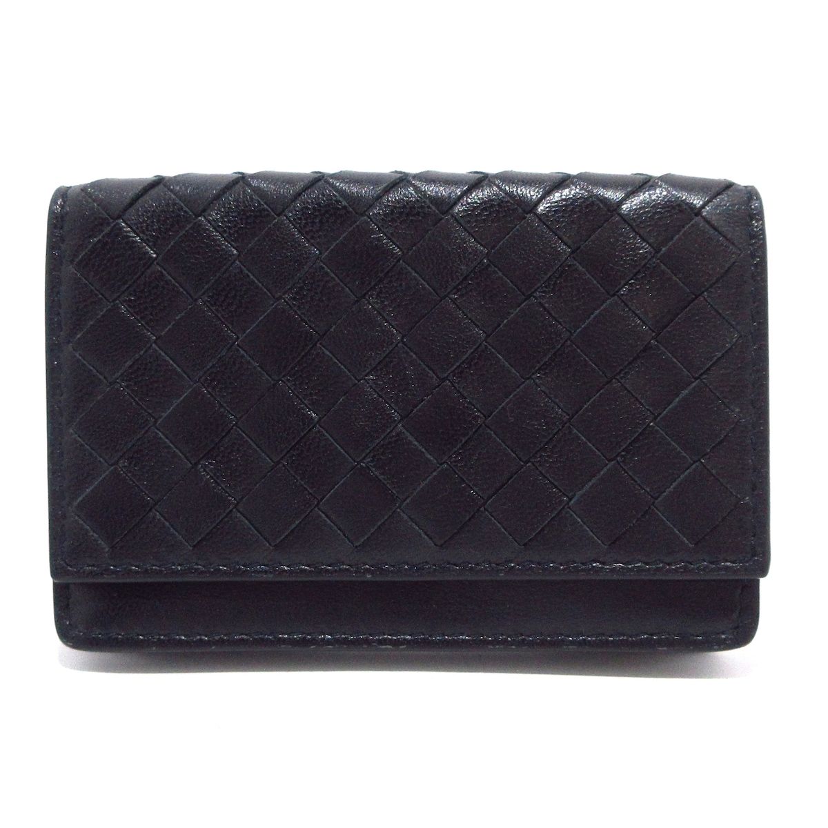 美品✨BOTTEGA VENETA 名刺入れ　ブラック　本革　イントレチャート BOTTEGA VENETA ボッテガヴェネタ イントレチャート 名刺入れ