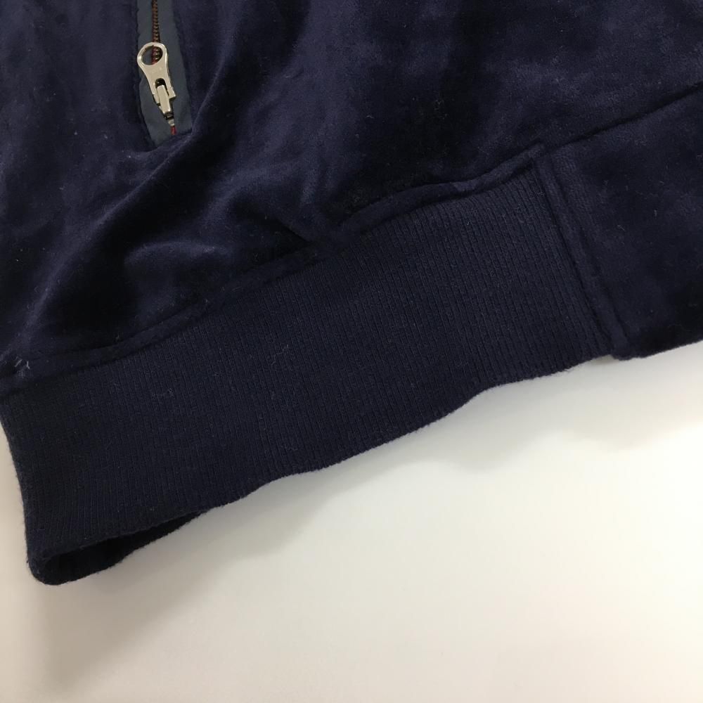 マスターバニー ジャケットブルゾン ネイビー ベロア調 ロゴレッド