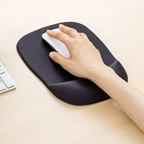 低反発リストレスト付きマウスパッド ブラック