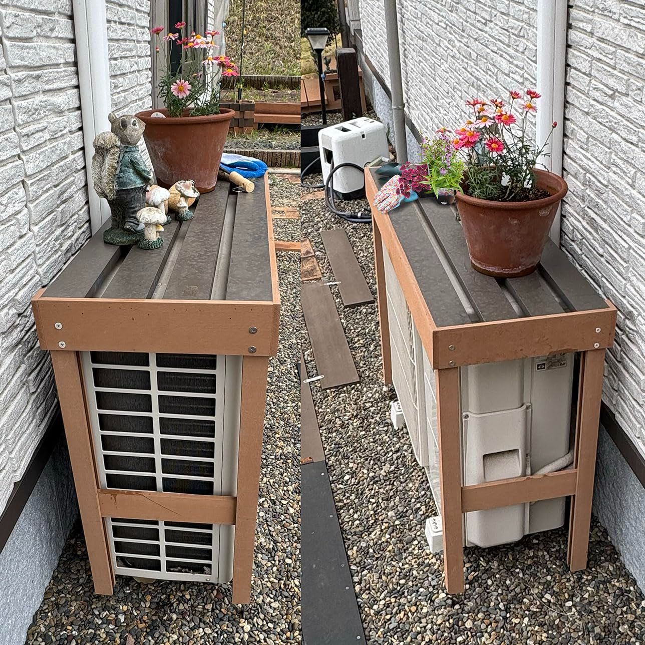 【海外定番】 アイガーデン igarden 腐らない 錆びない エアコン室外機カバー 幅1010×奥行380×高さ750mm おしゃれ アイウッド人工木製 アイガーデンオリジナル 大型 組立式 アルミ製 日除け 棚 ラック 目隠し 節電 省エネ 通気性 ベランダー 来店をご期待!