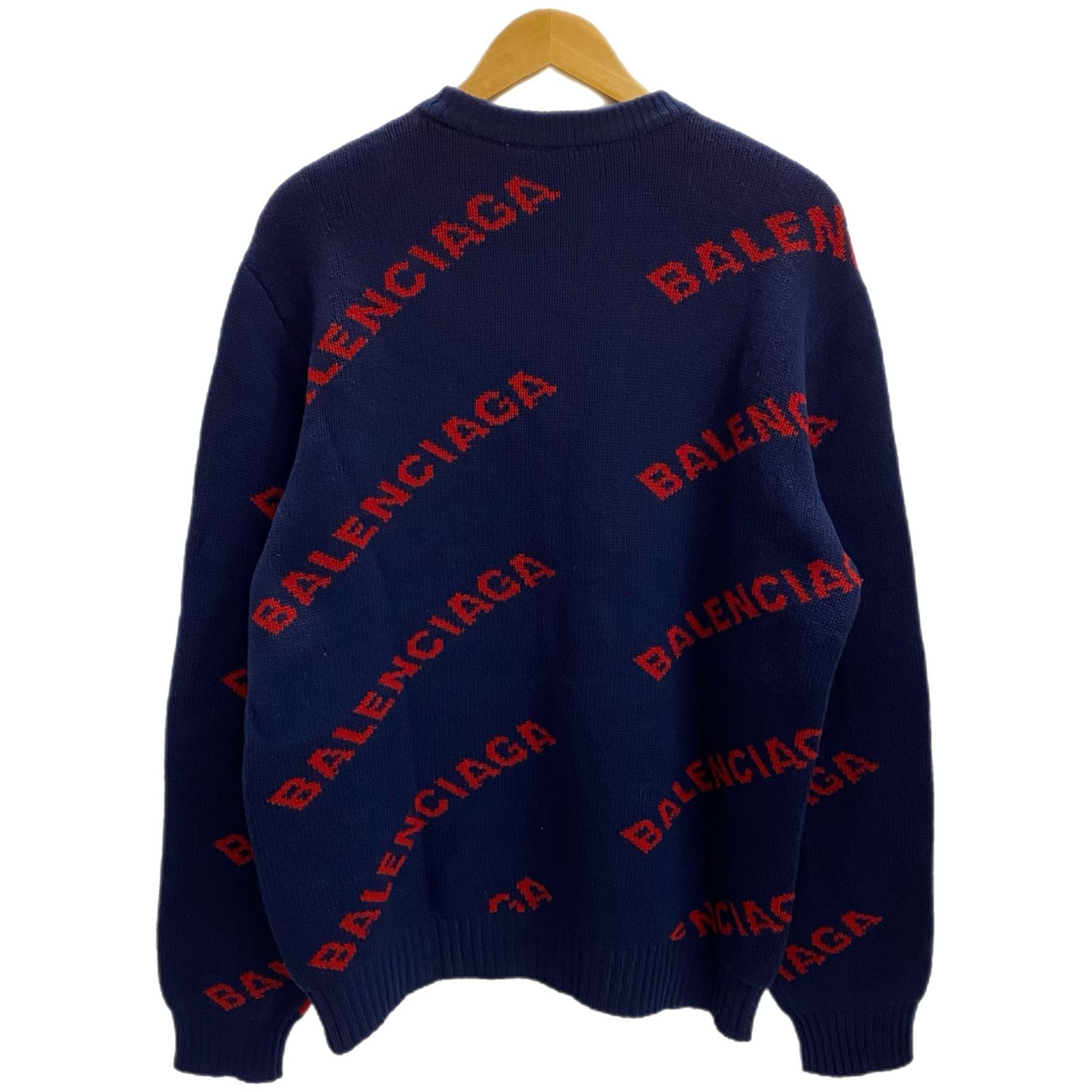 バレンシアガ BALENCIAGA 18SS 555279 セーター ネイビー M