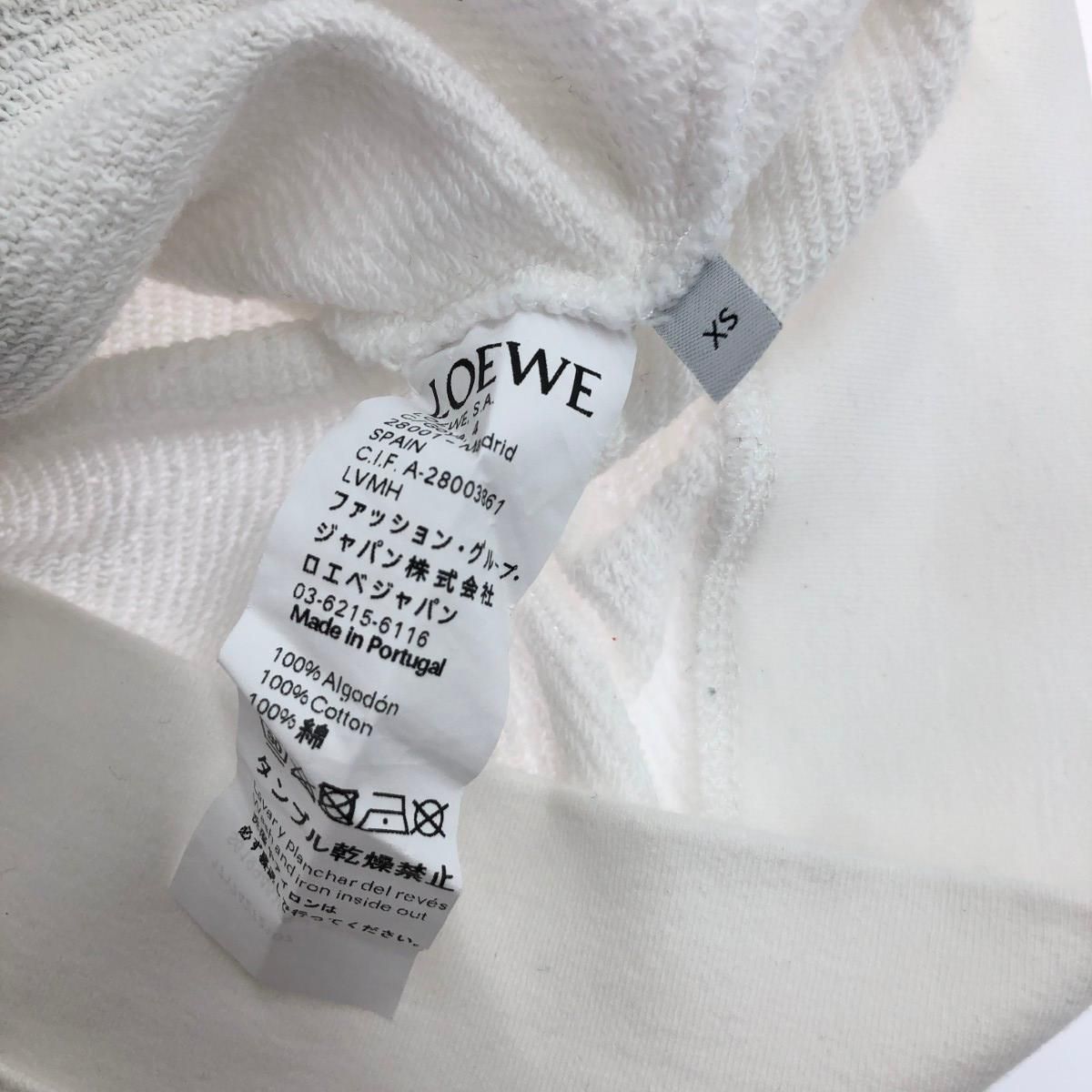 LOEWE ロエベ スウェット/LOGO BOTANICAL サイズ:XS ホワイト メンズ  