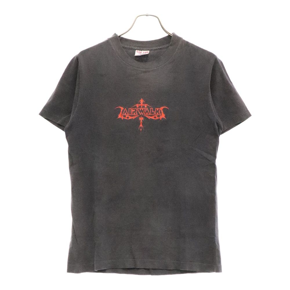 VINTAGE (ヴィンテージ) 90S VINTAGE AIR WALK SOFTEETタグ ヴィンテージ エアーウォーク プリント クルーネック 半袖Tシャツ カットソー ブラック