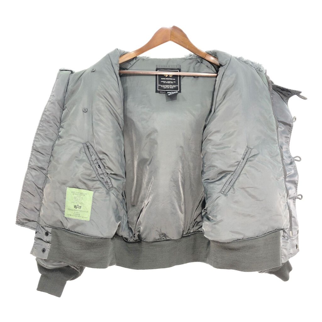 ALPHA INDUSTRIES アルファ インダストリーズ N-2B フライトジャケット ミリタリー ライトグレー (メンズ MEDIUM) 中古 古着 Q9432