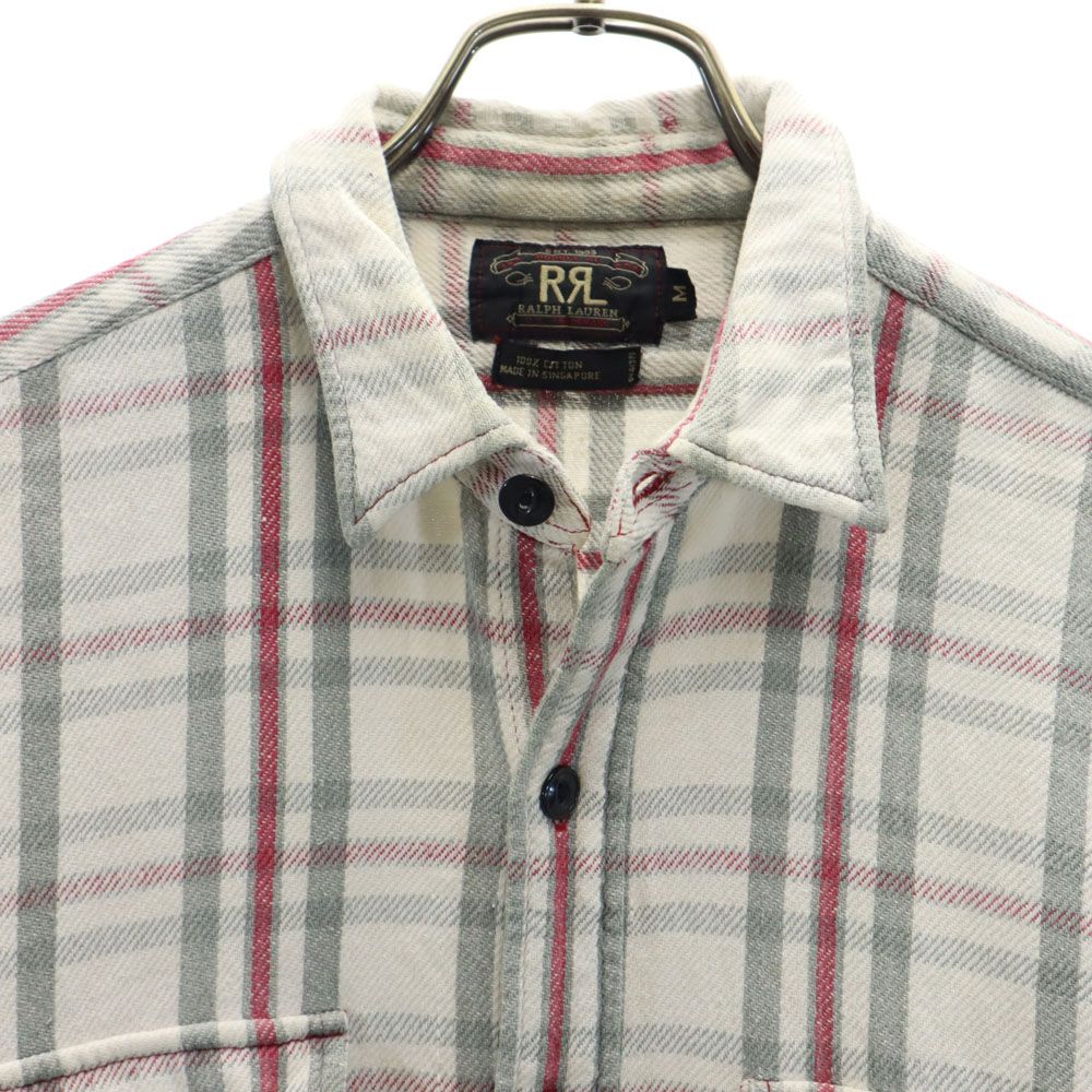 RRL 90s 初期タグ 赤3星 オールド チェック柄 長袖 シャツ M グレー系