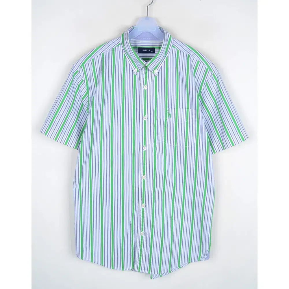 HAZZYS(へジス) 半袖 シャツ メンズ L ストライプ NB6338