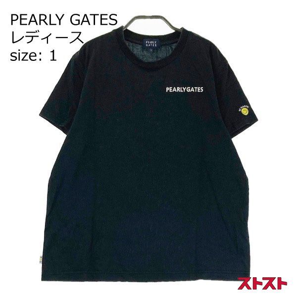 PEARLY GATES パーリーゲイツ 半袖Tシャツ ニコちゃん ブラック系 1 [240101045495]#