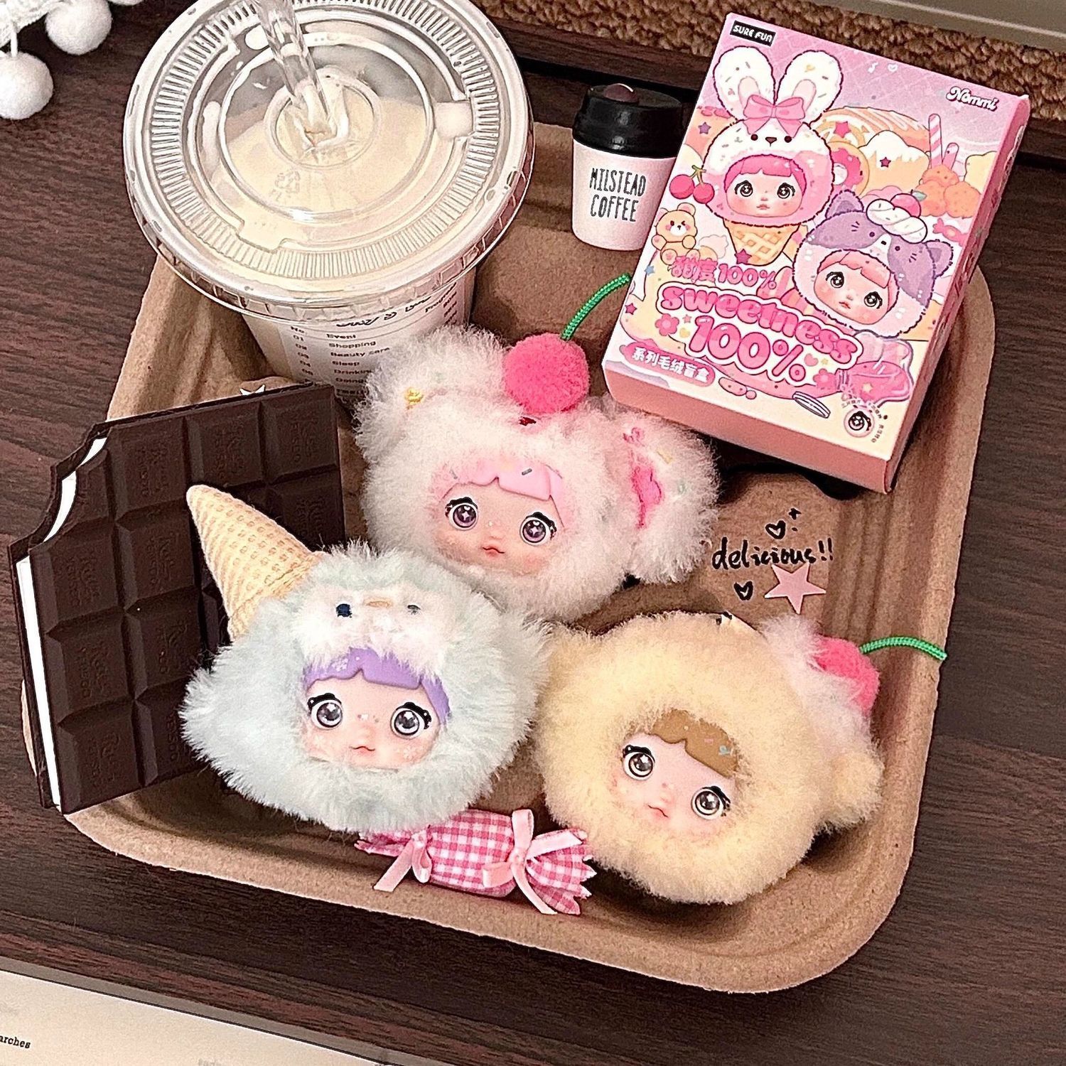 Nommi 甘さ100％シリーズぬいぐるみストラップブラインドボックス 新品 Nommi 甘さ100% シリーズ ぬいぐるみストラップ ブラインド
