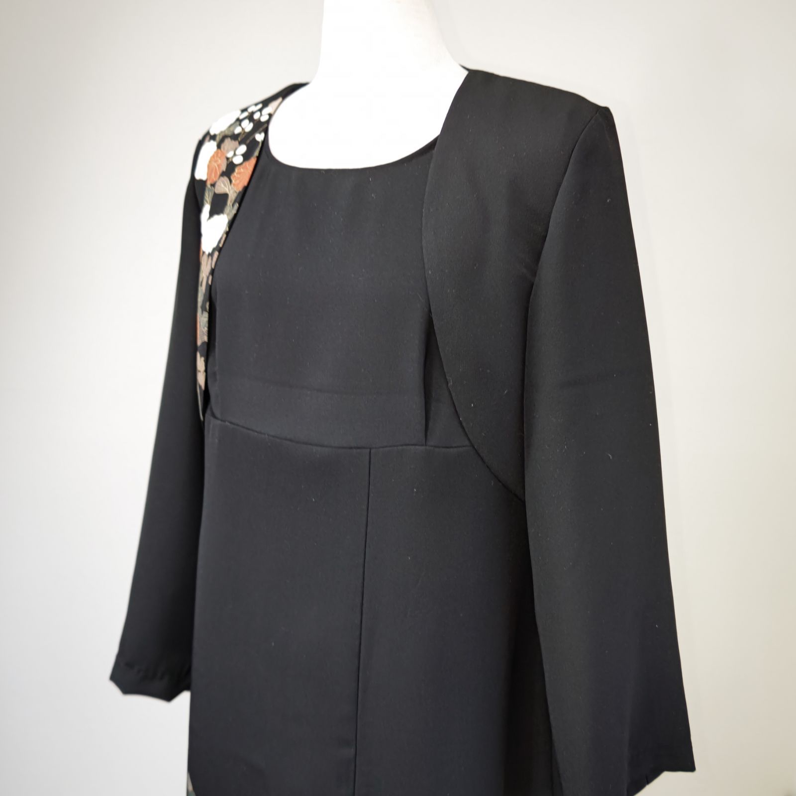 zunezune 13号サイズ 留袖ドレス ノースリーブ ボレロ長袖付 着物