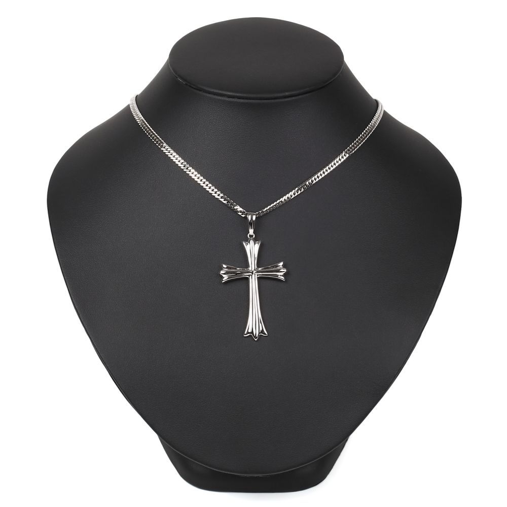 Pt900 ダイヤ付き十字架ペンダント ネックレストップ プラチナ クロス