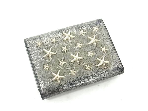 ジミーチュウ NEMO 三つ折り財布 スタースタッズ シルバー グレー ジミーチュウ 財布 三つ折り Jimmy Choo NEMO ネモ ミニ財布