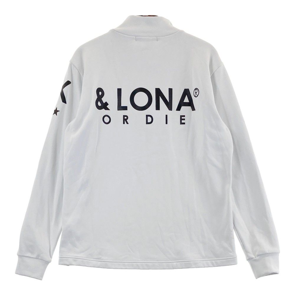 サイズ：46 MARK&LONA マークアンドロナ  裏起毛 ハーフジップ 長袖Tシャツ  ホワイト系 [240101367902] ゴルフウェア メンズ ストスト サイズ：46 MARK&LONA マークアンドロナ 裏起毛 ハーフジップ