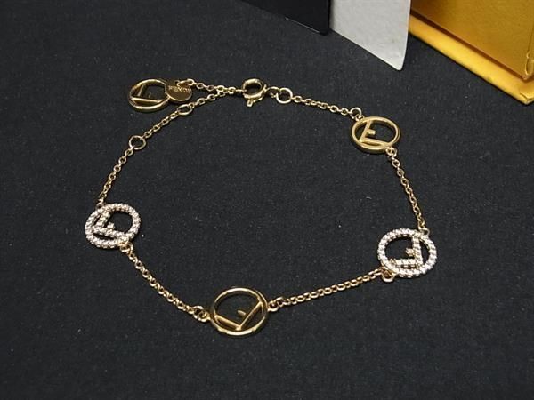 FENDI フェンディ エフイズフェンディ ラインストーン ブレスレット アクセサリー レディース ゴールド系 AY0662