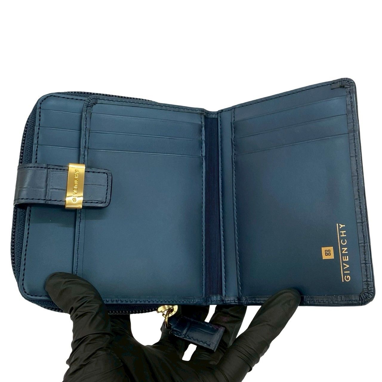 未使用保管品 保存箱付き 希少品 GIVENCHY ジバンシィ G ロゴ レザー 