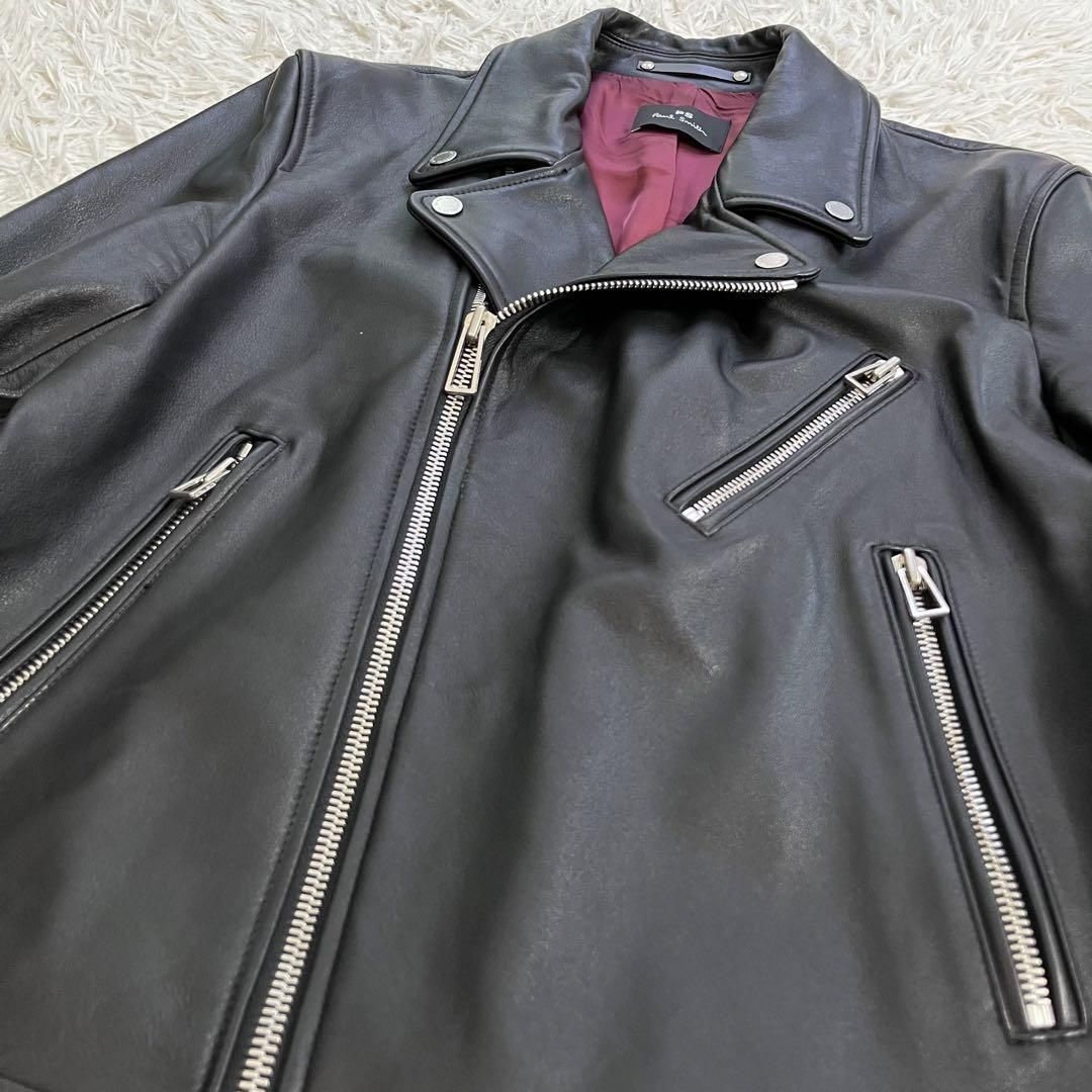 美品】20AW PS Paul Smith LEATHER DOUBLE RIDERS JACKET PSポールスミス ダブルライダースジャケット  カウレザー ブラック 黒 メンズXL - メルカリ