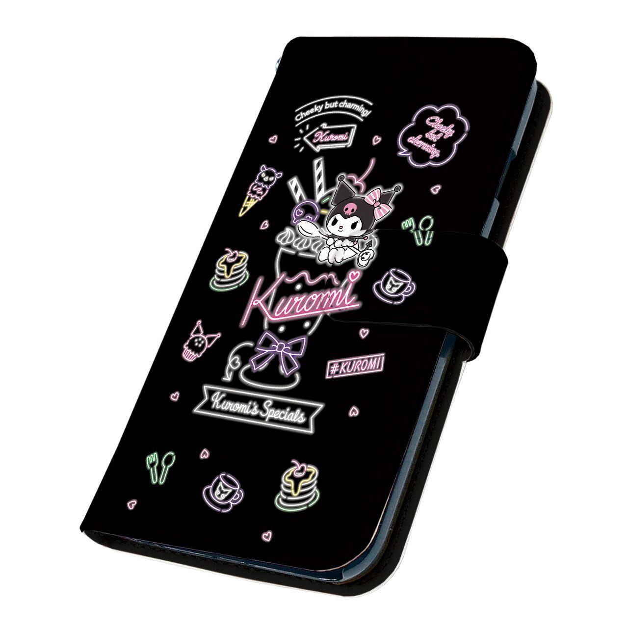 サンリオ 正規品 クロミ AQUOS zero6 SH-RM18 ケース 手帳型 スマホケース [デザイン:14.ネオンカフェ/マグネットハンドあり] SANRIO アクオスゼロ6 shrm18