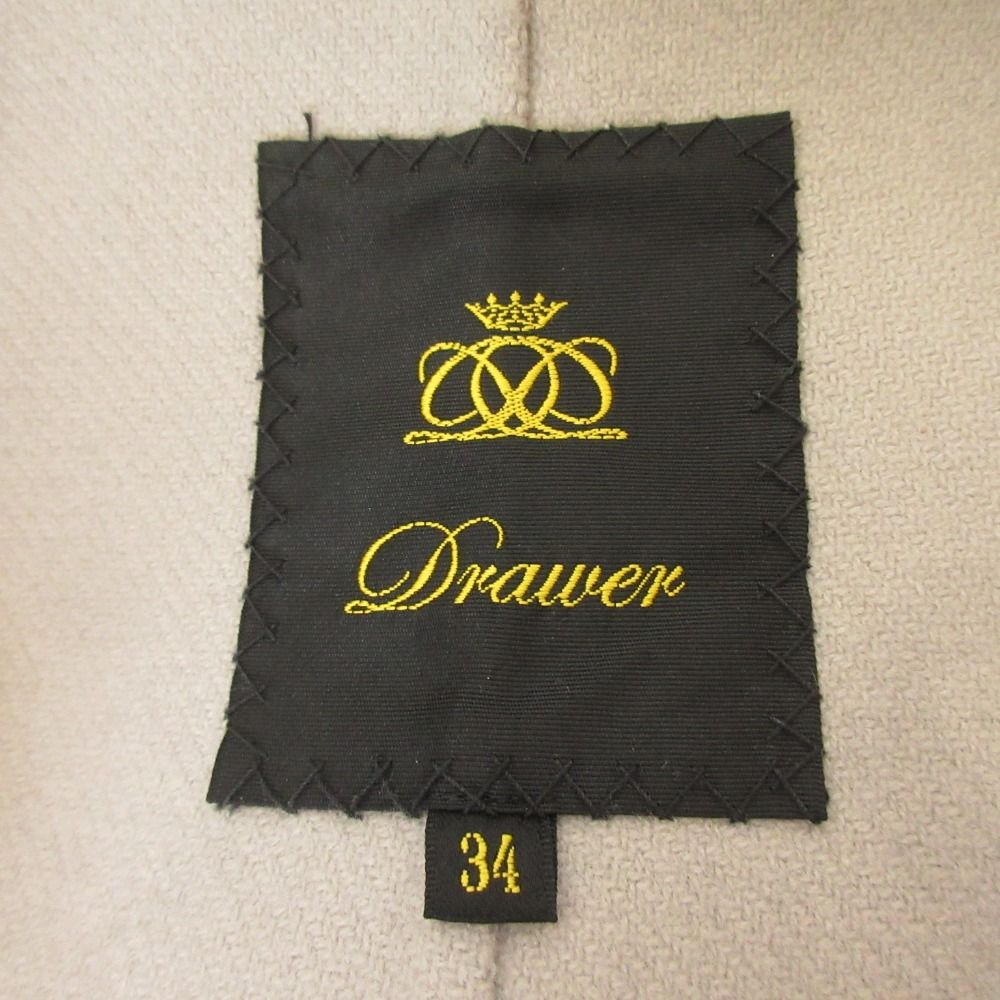美品 Drawer ドゥロワー ウールビーバーケヌキ ノーカラーコート