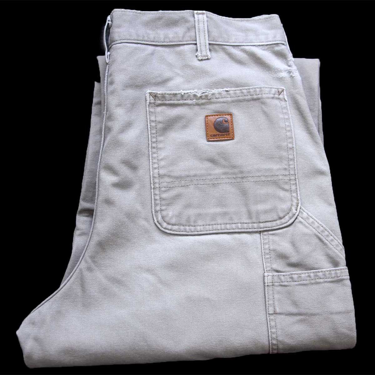 Carhartt ペインターパンツ 34×30 フェード 襤褸 ダック生地 Carhartt ペインターパンツ 34×30 フェード 襤褸 ダック生地
