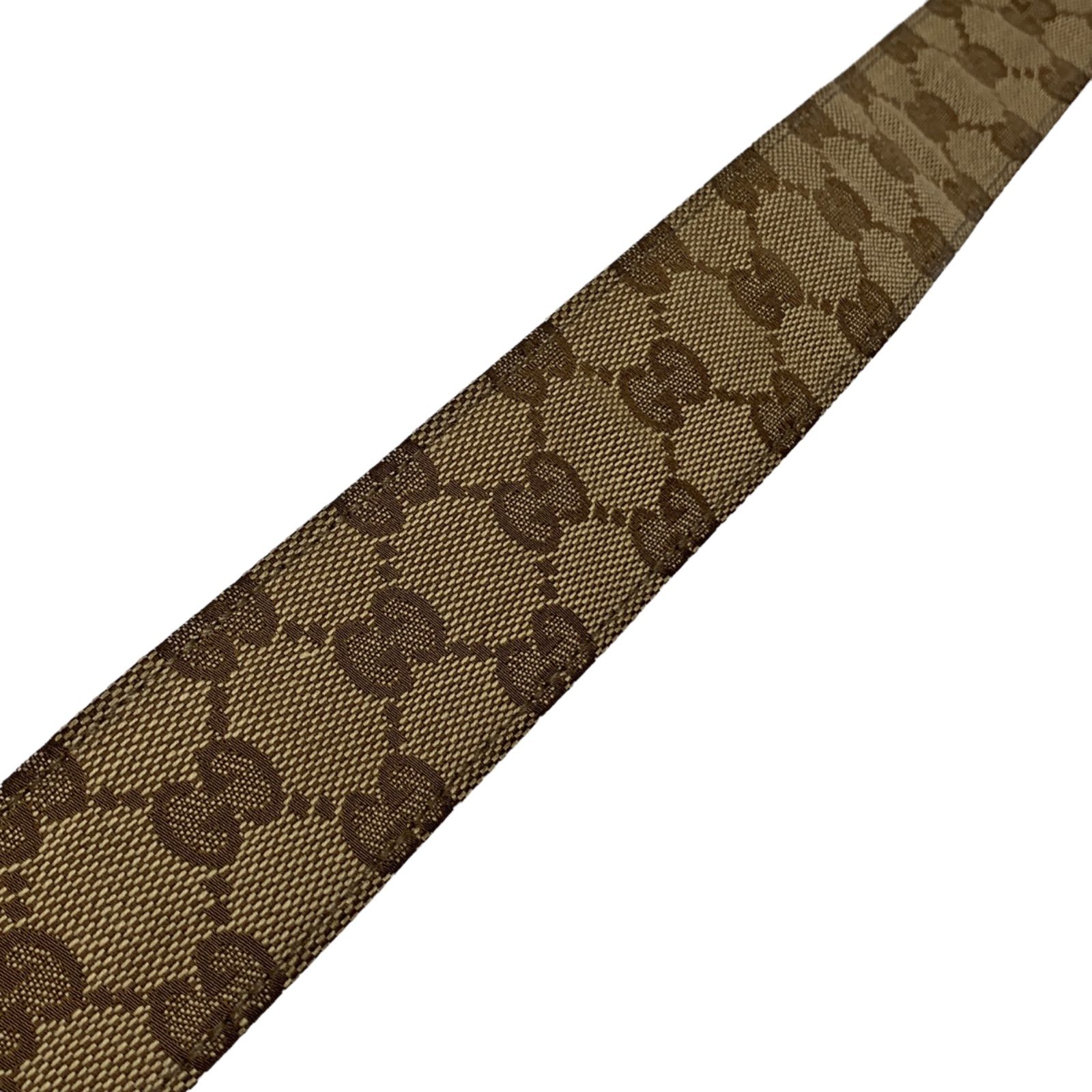 ♪02161 GUCCI グッチ バックルバンブーベルト キャメル GGキャンパス