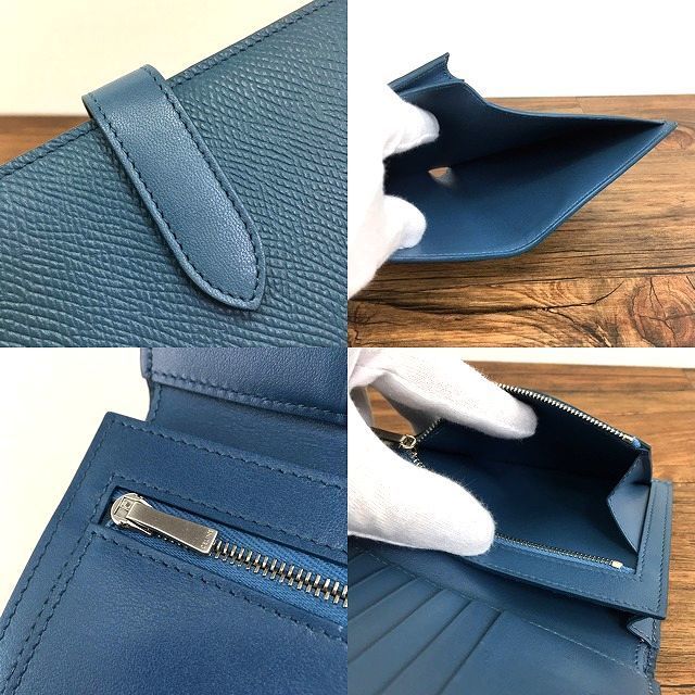 パターン 極美品 CELINE ストラップウォレット ブルー 213 - 通販