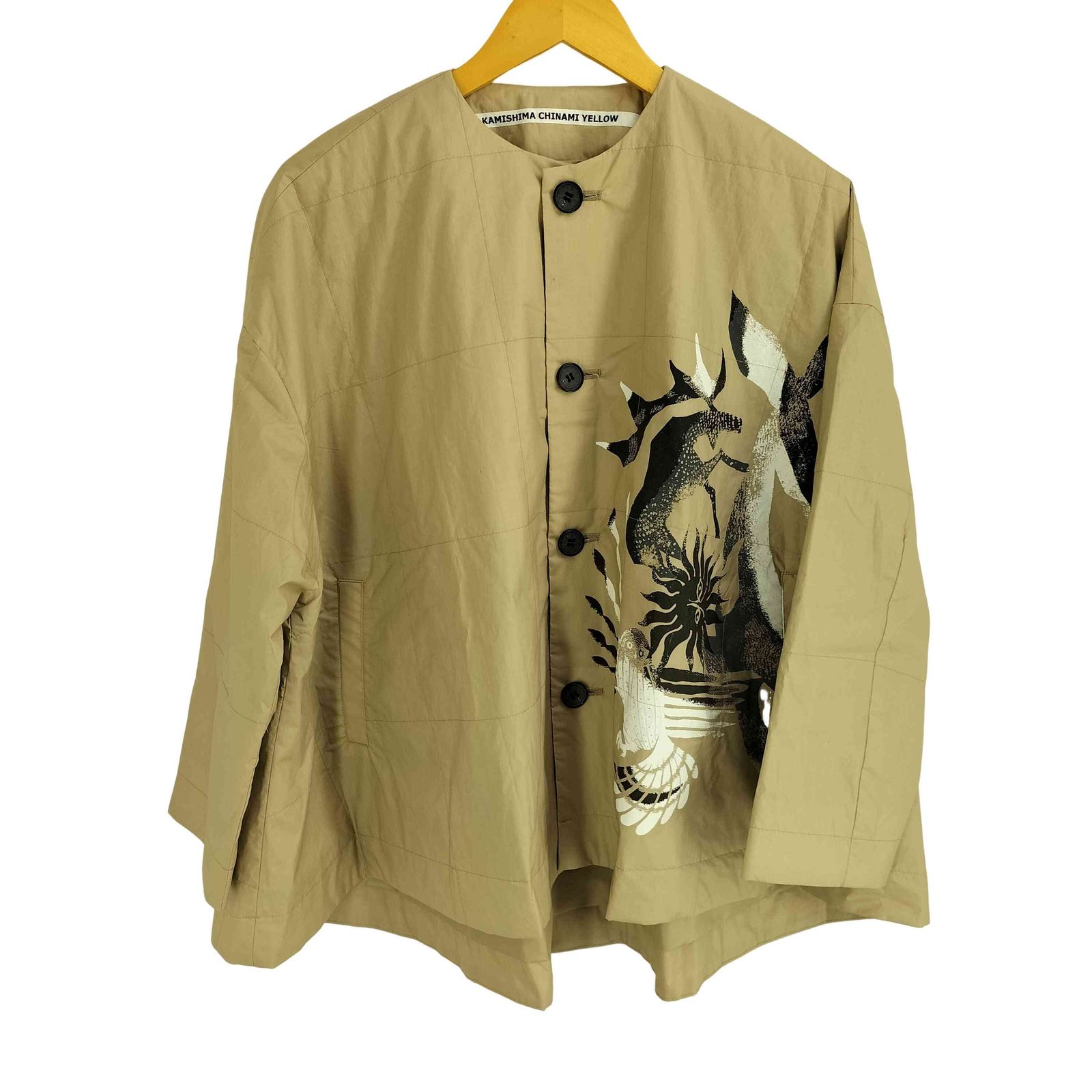 KAMISHIMA CHINAMI YELLOW シャツジャケット カミシマチナミ KAMISHIMA CHINAMI YELLOW フロントプリント