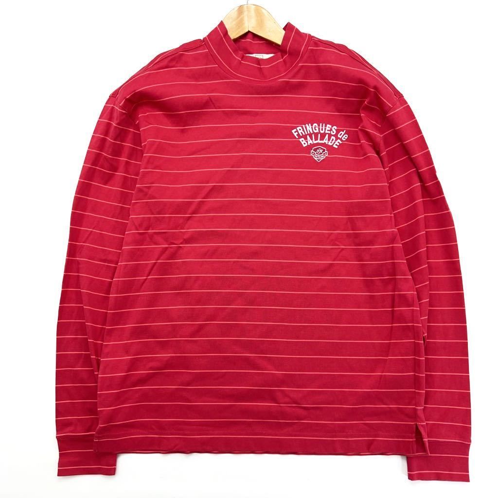 ゾーイ ゴルフ  ZOY GOLF ボーダー 長袖 Tシャツ ロングスリーブ ピンク L相当 派手め元気カラー ファッショナブルな紳士にCE228