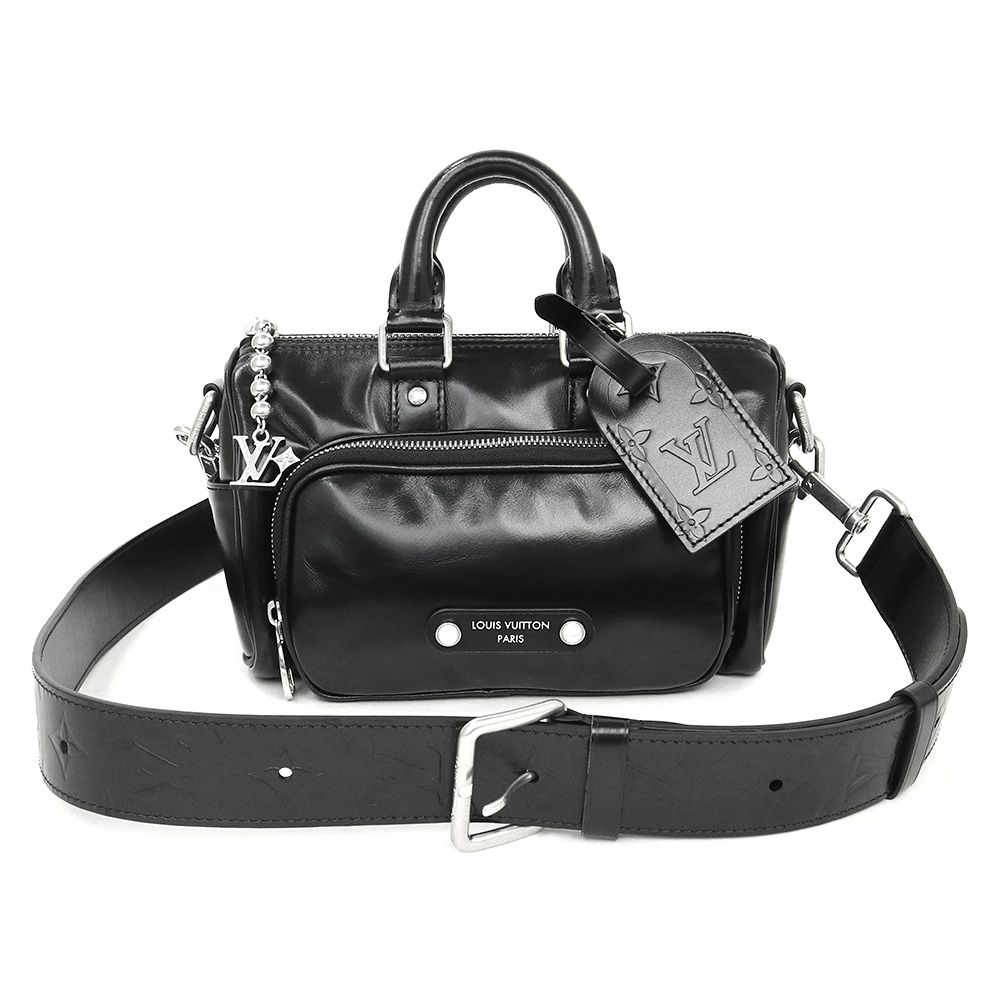 【男女問わず】LouisVuitton キーポルカーゴ バンドリエール 25 Louis Vuitton《キーポル・カーゴバンドリエール25》黒 DHL 直営