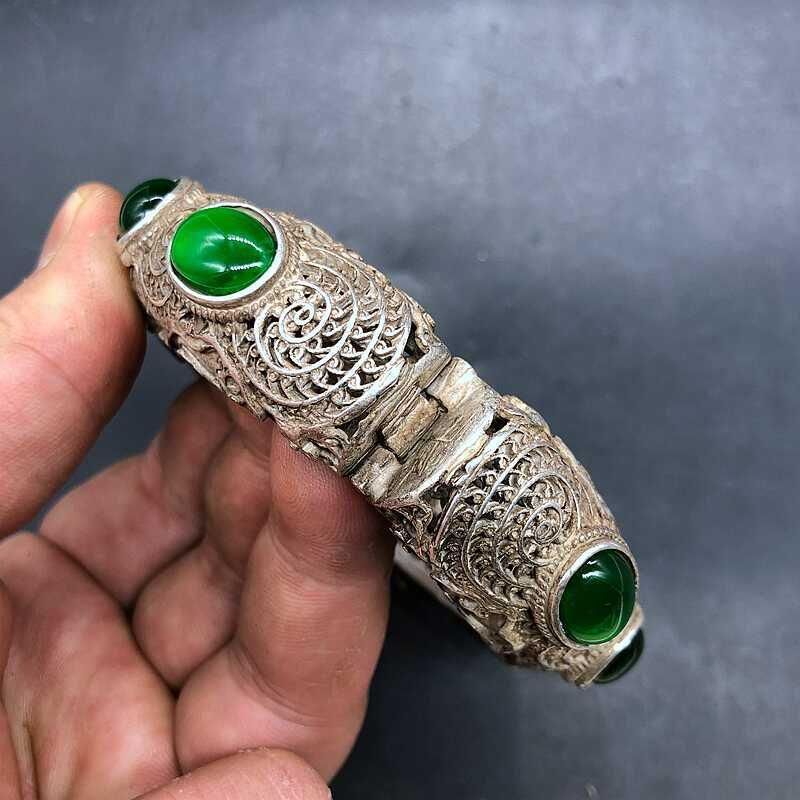 銅 細工 大清乾隆龍頭腕輪 装飾品現代工芸品 美術品 置物zw0829